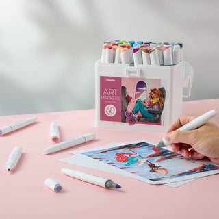 Ohuhu Kaala Dual Tips Alcohol Art Markers- 60 Colors Illustrations