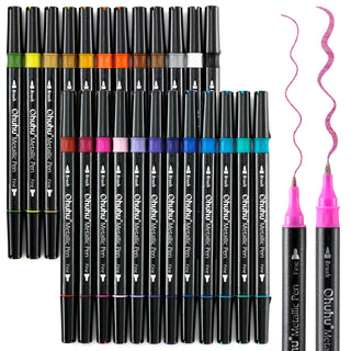Ohuhu 24 Brush Metallic Markers