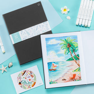 Ohuhu Bleedproof Double-Sided Marker Pad with PU Cover