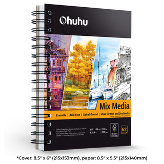 Ohuhu Spiral-Bound Mix Media Pad for Multiple Techniques