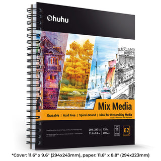 Ohuhu Spiral-Bound Mix Media Pad for Multiple Techniques