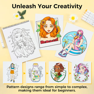 Ohuhu Double-Sided Bleedproof Coloring Book