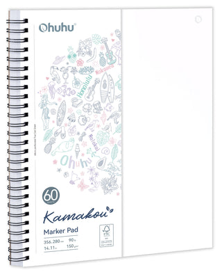 Ohuhu Bleedproof Double-Sided Marker Pad, Spiral-Bound