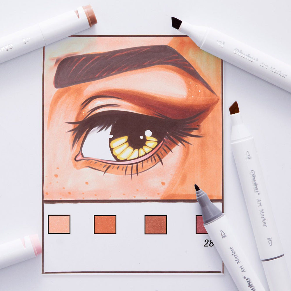 Ohuhu Oahu 36 Skin Tone Colors Dual Tips Alcohol Art Markers, Fine & Chisel (Brazil Domestic Shipping)