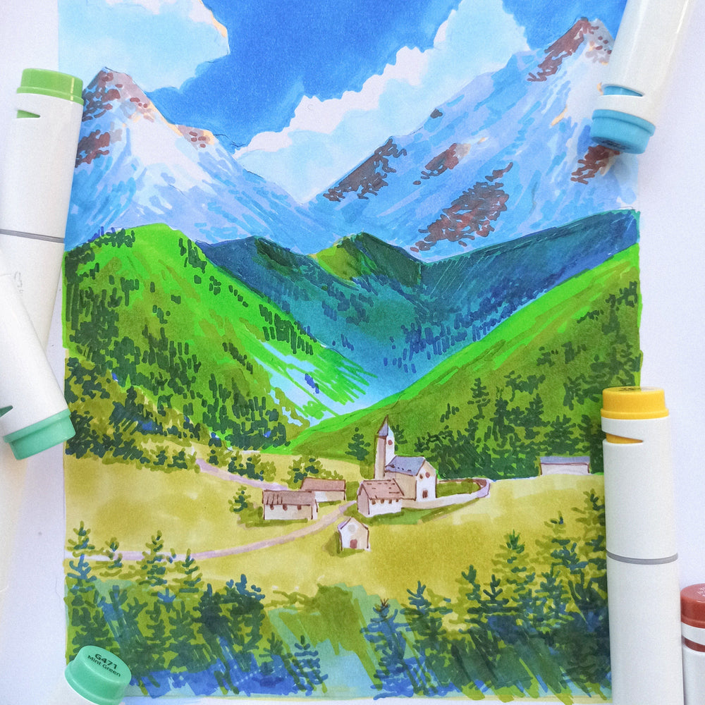 Ohuhu Oahu 100 Colors Dual Tips Alcohol Art Markers, Fine & Chisel (Brazil Domestic Shipping)