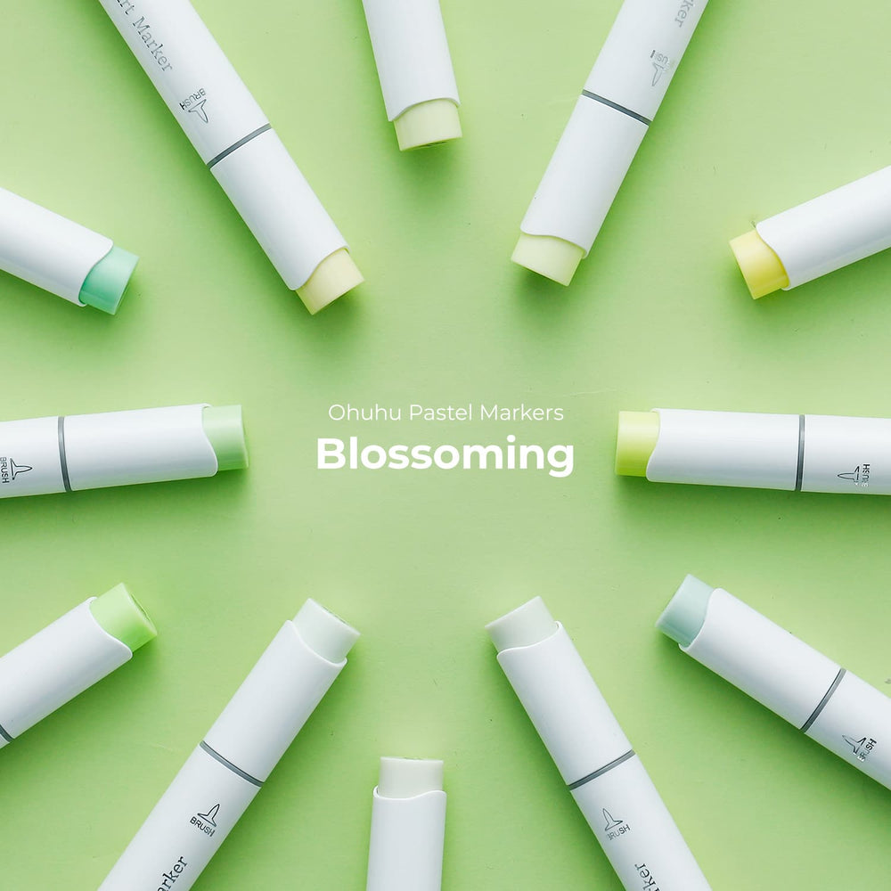 Ohuhu Honolulu New 48 Pastel Colors Dual Tips Alcohol Art Markers - Blossoming (Brazil Domestic Shipping)