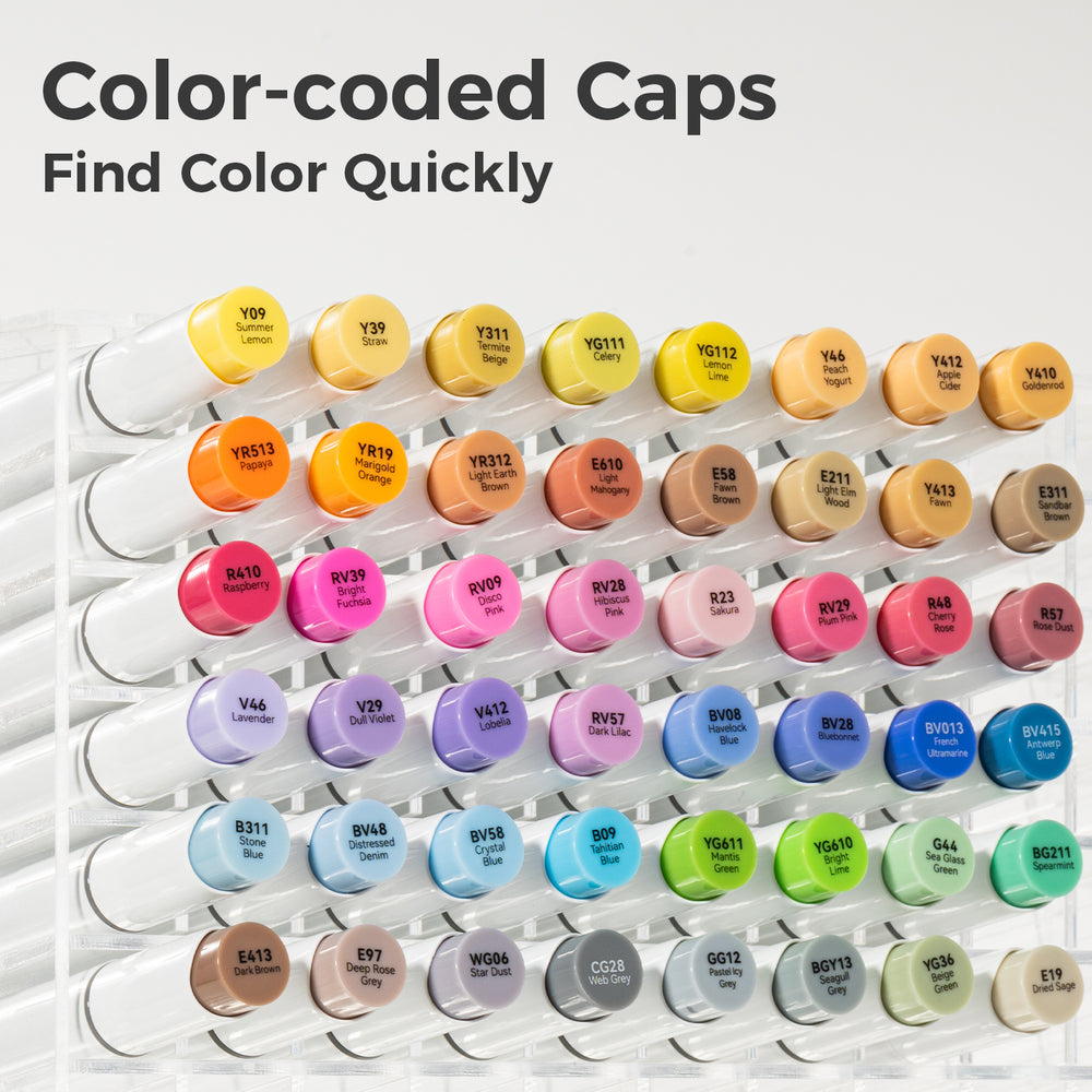 Ohuhu Honolulu 48 Mid-tone Colors Dual Tips Alcohol Art Markers (Brazil Domestic Shipping)