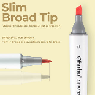 Ohuhu Kaala Slim Broad and Fine Dual Tips Alcohol Art Markers- 60 Colors Illustrations