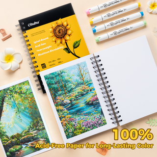 Ohuhu Spiral-Bound Marker Pad for Alcohol Markers