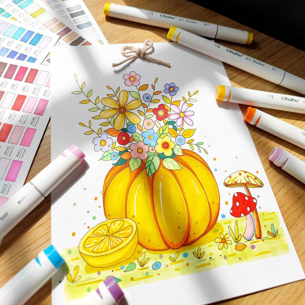 Ohuhu Oahu 40 Colors Dual Tips Alcohol Art Markers, Fine & Chisel (Brazil Domestic Shipping)