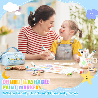 Ohuhu Washable Acrylic Paint Markers for Kids Bullet Tip