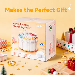 Ohuhu 360° Rotating Clear Acrylic Marker Organizer