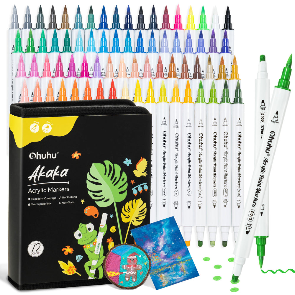 Ohuhu Acrylic Paint Markers Cotton-core 72 Colors - Akaka