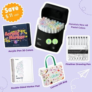 Back to School Fun: Honolulu B New 48 Pastel Colors Hobby Bundle (Ships from Asia Warehouse)