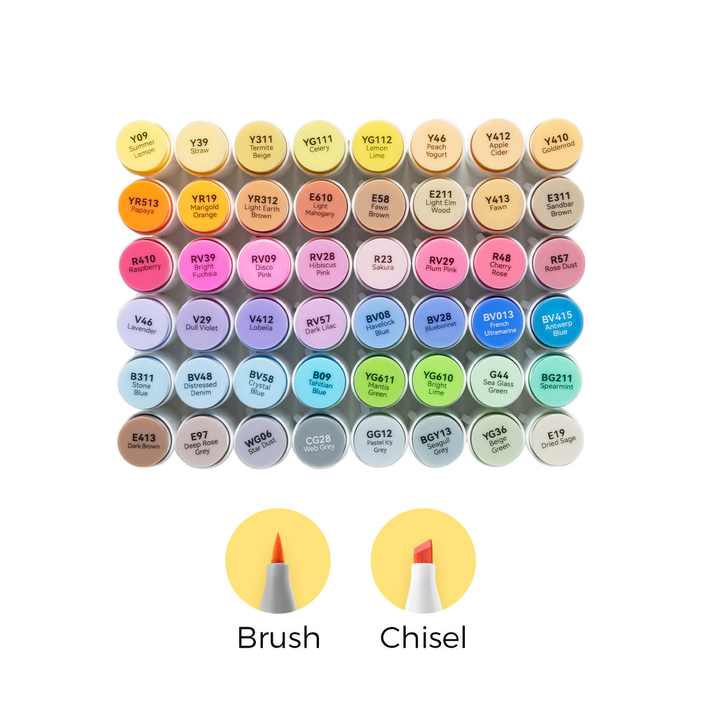 Ohuhu Honolulu 48 Mid-tone Colors Dual Tips Alcohol Art Markers (Brazil Domestic Shipping)