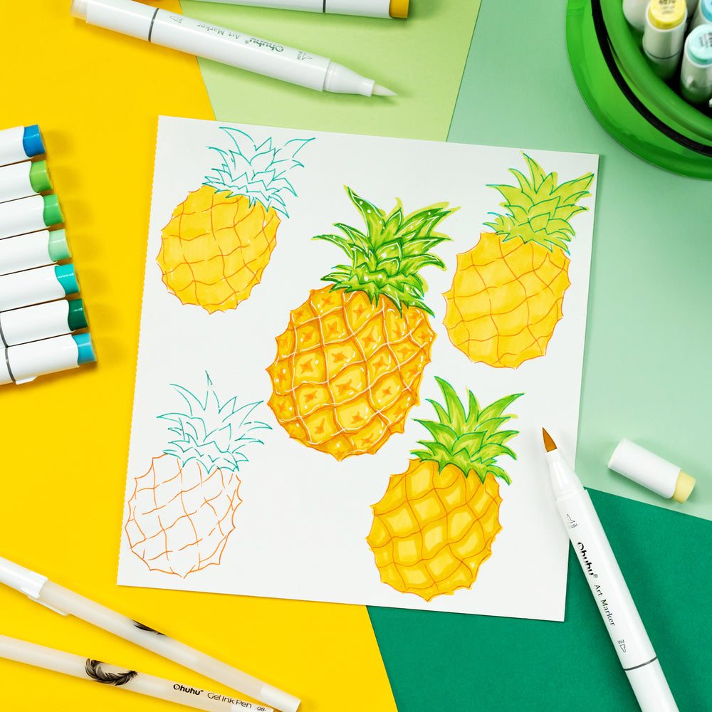 Ohuhu Honolulu 24 Basic Colors Dual Tips Alcohol Art Markers (Brazil Domestic Shipping)