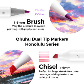 Ohuhu Honolulu Brush Markers - Large Set