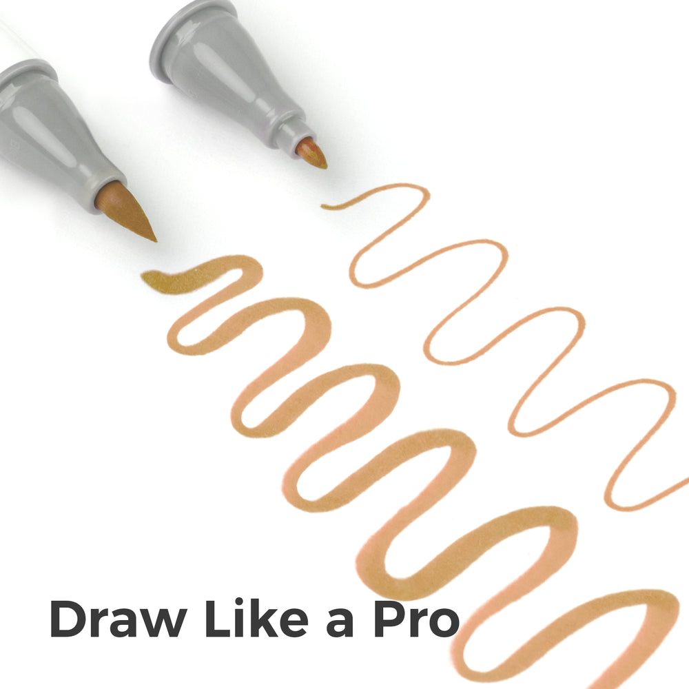 Ohuhu Honolulu 24 Skin Tone Colors Dual Tips Alcohol Art Markers (Brazil Domestic Shipping)