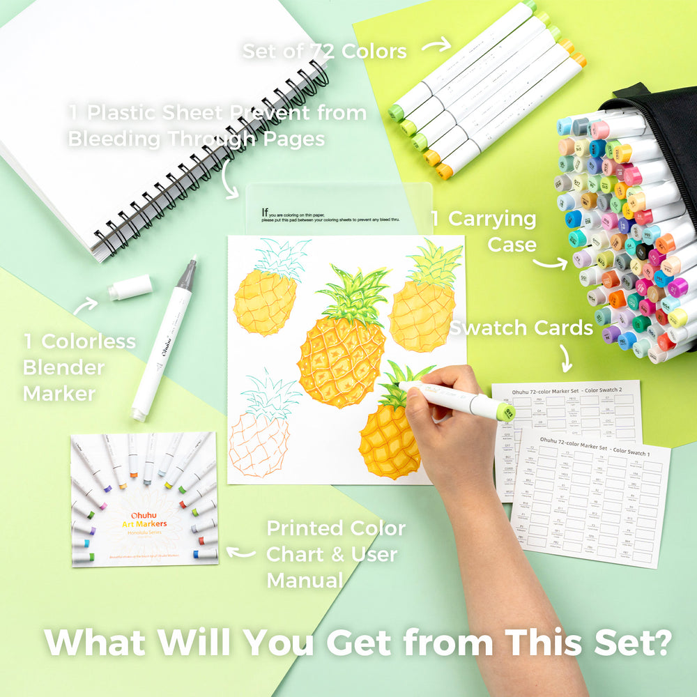 Ohuhu Honolulu 72 Colors Dual Tips Alcohol Art Markers (Brazil Domestic Shipping)