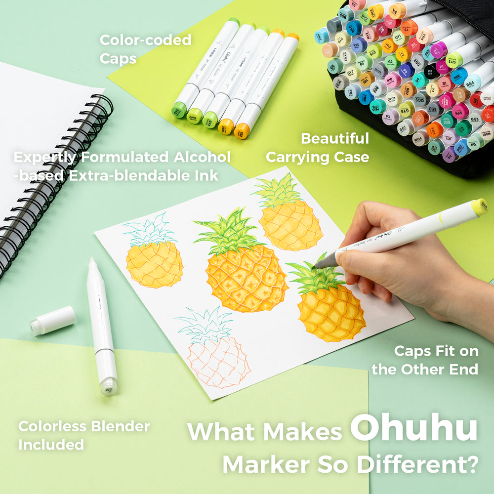 Ohuhu Honolulu 72 Colors Dual Tips Alcohol Art Markers (Brazil Domestic Shipping)