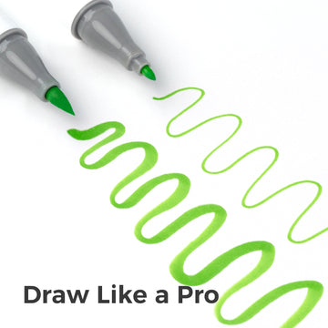 Ohuhu 100 Kleuren Dubbelzijdige Art Markers - Kwast & Fineliner Pennen voor Volwassenen, voor