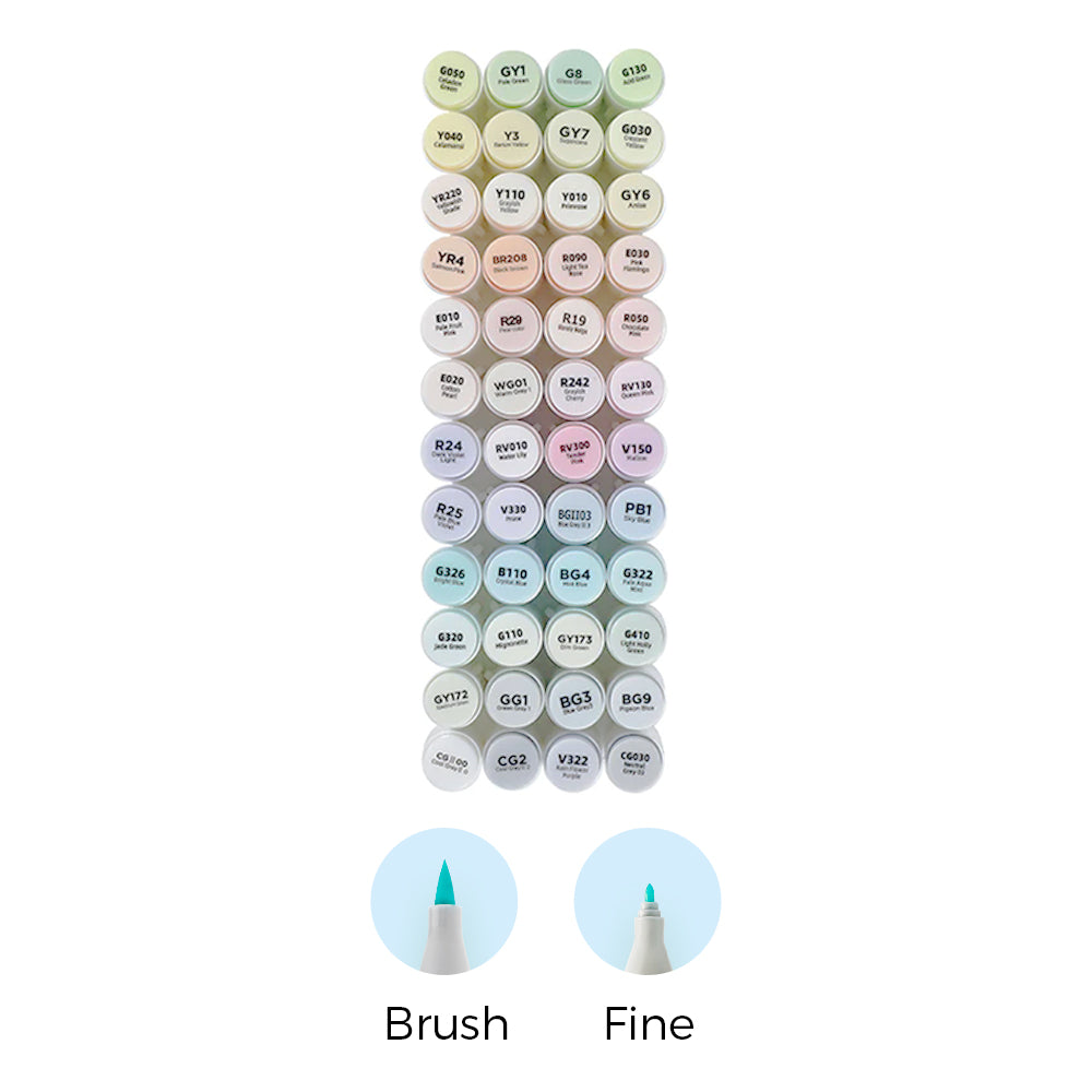 Ohuhu Honolulu New 48 Pastel Colors Dual Tips Alcohol Art Markers - Blossoming (Brazil Domestic Shipping)