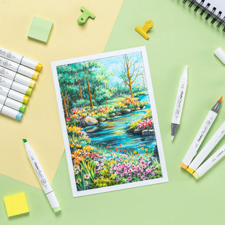 Ohuhu Honolulu 216 Colors Dual Tips Alcohol Art Markers (New Color Codes)