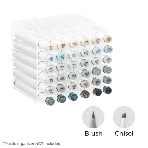 Ohuhu Honolulu 36 Gray Tone Colors Dual Tips Alcohol Art Markers (Brazil Domestic Shipping)