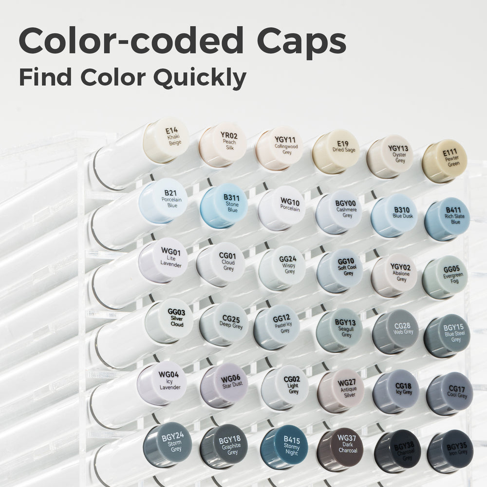 Ohuhu Honolulu 36 Gray Tone Colors Dual Tips Alcohol Art Markers (Brazil Domestic Shipping)