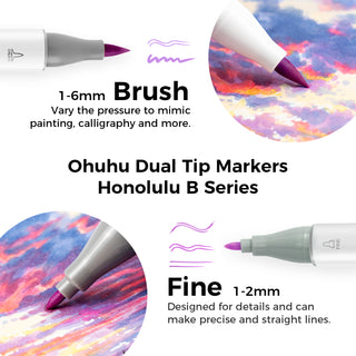 Ohuhu Honolulu 104 Colors Dual Tips Alcohol Art Markers