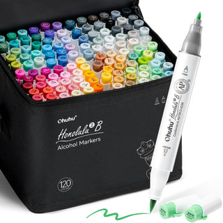 Ohuhu Honolulu² 120 Colors Dual Tips Alcohol Art Markers