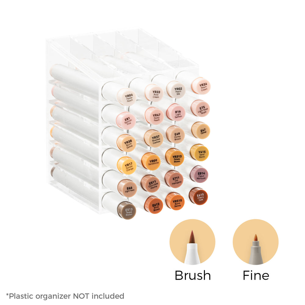 Ohuhu Honolulu 24 Skin Tone Colors Dual Tips Alcohol Art Markers (Brazil Domestic Shipping)