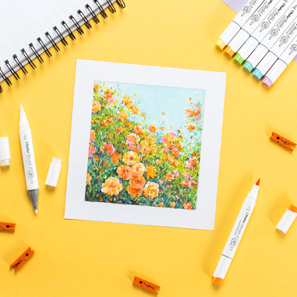 Ohuhu Honolulu 48 Mid-tone Colors Dual Tips Alcohol Art Markers (Brazil Domestic Shipping)