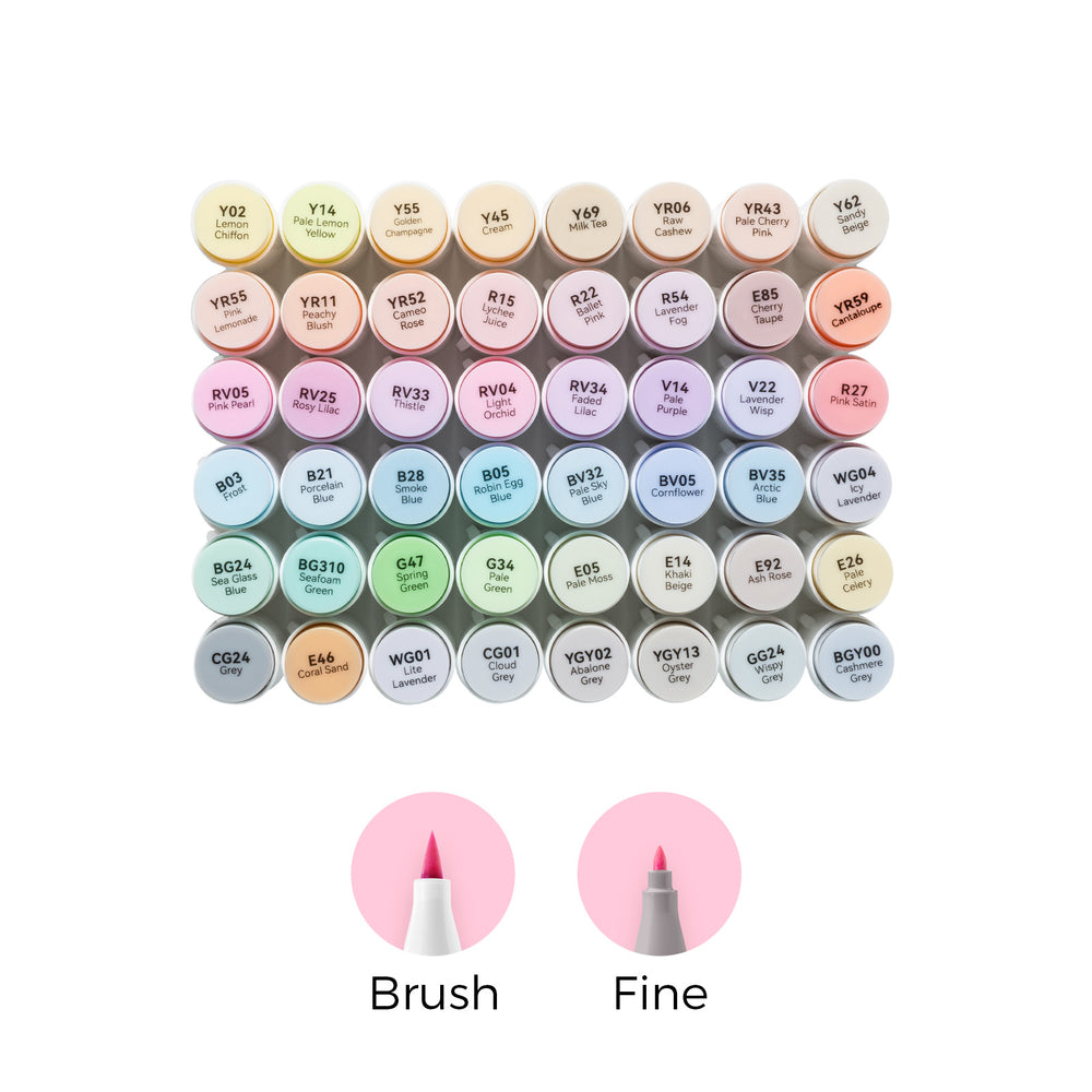 Ohuhu Honolulu 48 Pastel Colors Dual Tips Alcohol Art Markers (Brazil Domestic Shipping)