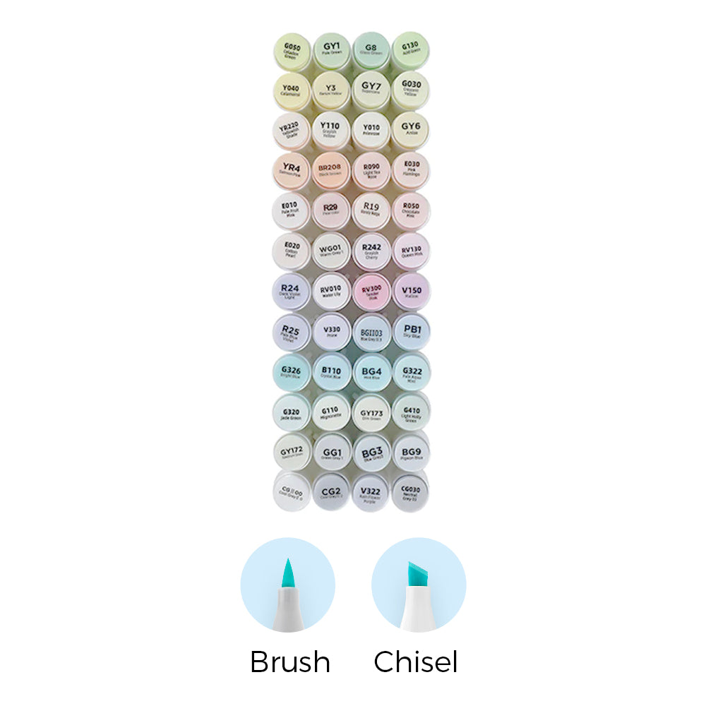 Ohuhu Honolulu New 48 Pastel Colors Dual Tips Alcohol Art Markers - Blossoming (Brazil Domestic Shipping)