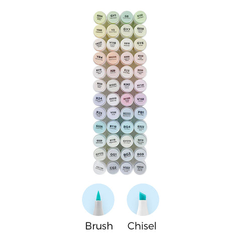 Ohuhu Honolulu New 48 Pastel Colors Dual Tips Alcohol Art Markers - Blossoming (Brazil Domestic Shipping)