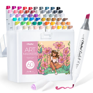 Ohuhu Kaala B Dual Tips Alcohol Art Markers, Slim Broad & Mini Brush (New Color Codes)