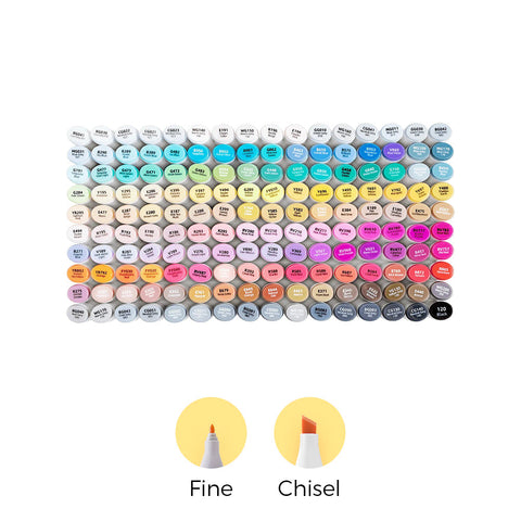 Ohuhu Oahu 160 Colors Dual Tips Alcohol Art Markers, Fine & Chisel (Brazil Domestic Shipping)