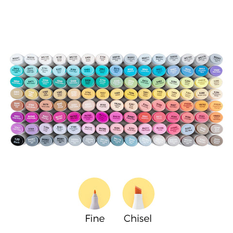 Ohuhu Oahu 120 Colors Dual Tips Alcohol Art Markers, Fine & Chisel (Brazil Domestic Shipping)