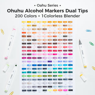 Ohuhu Oahu 200 Colors Dual Tips Alcohol Art Markers, Fine & Chisel (Brazil Domestic Shipping)