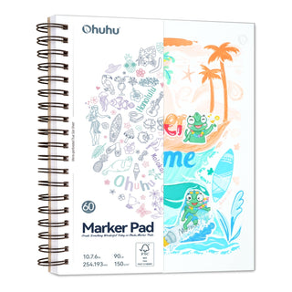 Ohuhu Bleedproof Double-Sided Marker Pad, Spiral-Bound (Brazil Domestic Shipping)