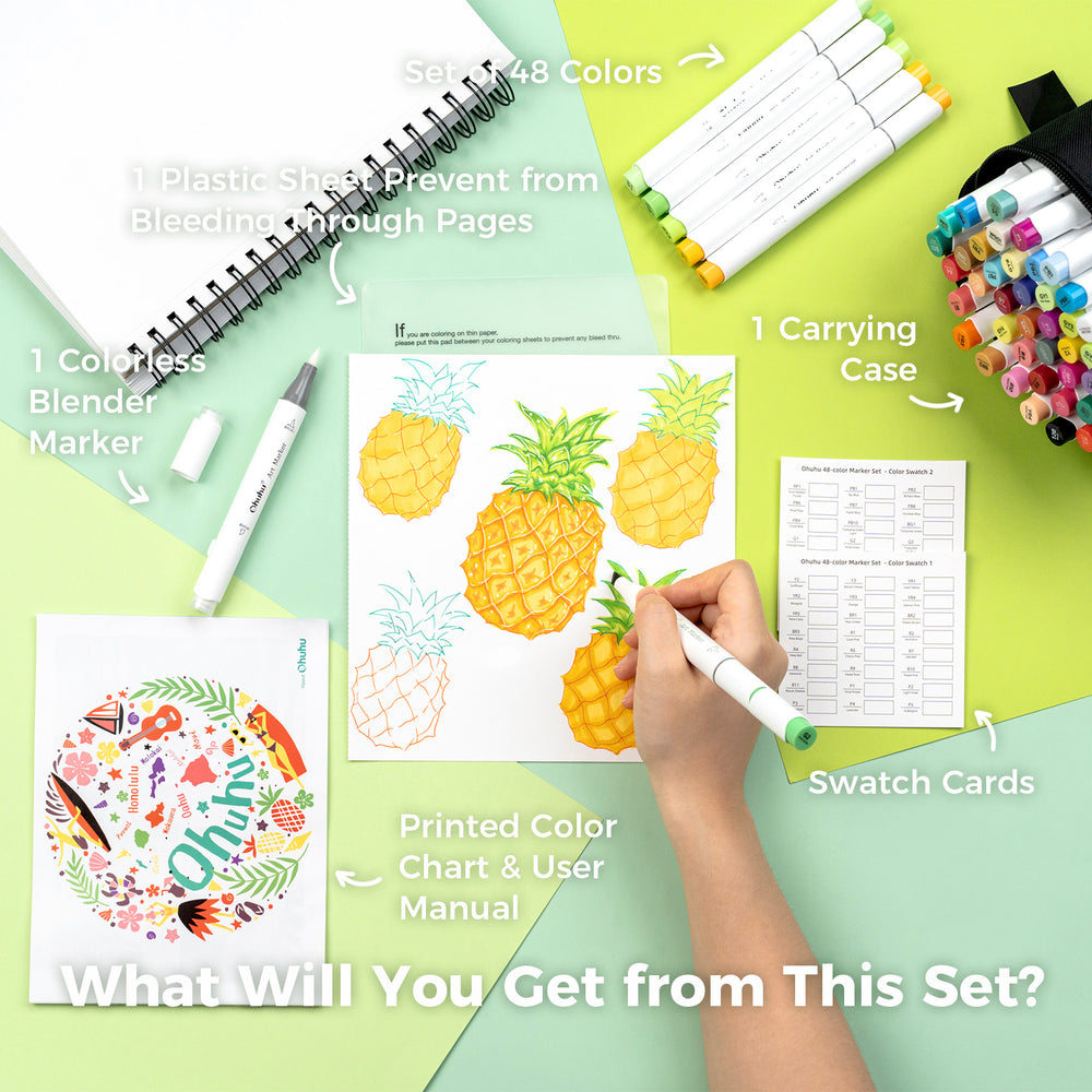 Ohuhu Honolulu 48 Colors Dual Tips Alcohol Art Markers (Brazil Domestic Shipping)