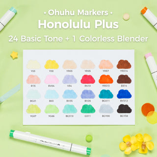 Ohuhu Honolulu Plus Series Supreme Rubber Brush Tip Markers