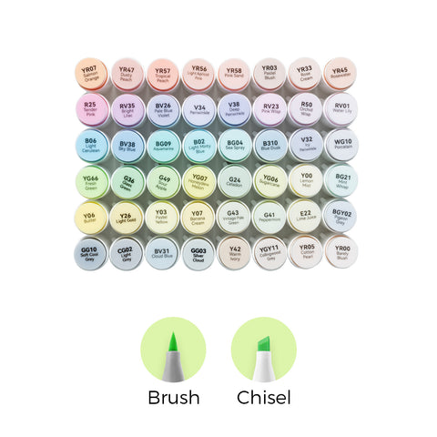 Ohuhu Honolulu New 48 Pastel Colors Dual Tips Alcohol Art Markers - Blossoming (Brazil Domestic Shipping)