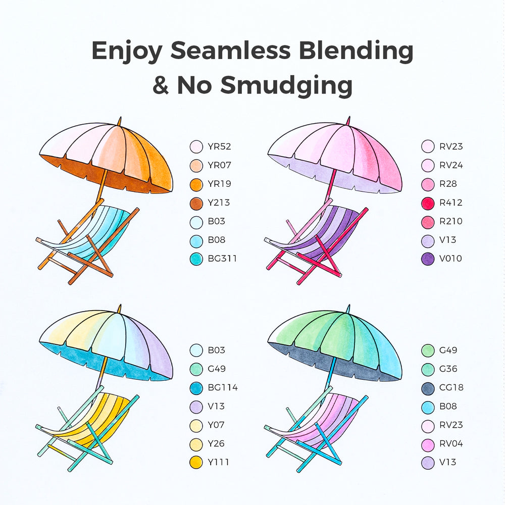 Ohuhu Honolulu S 48 Colors Dual Soft Tips Alcohol Art Markers, Brush & Soft Chisel