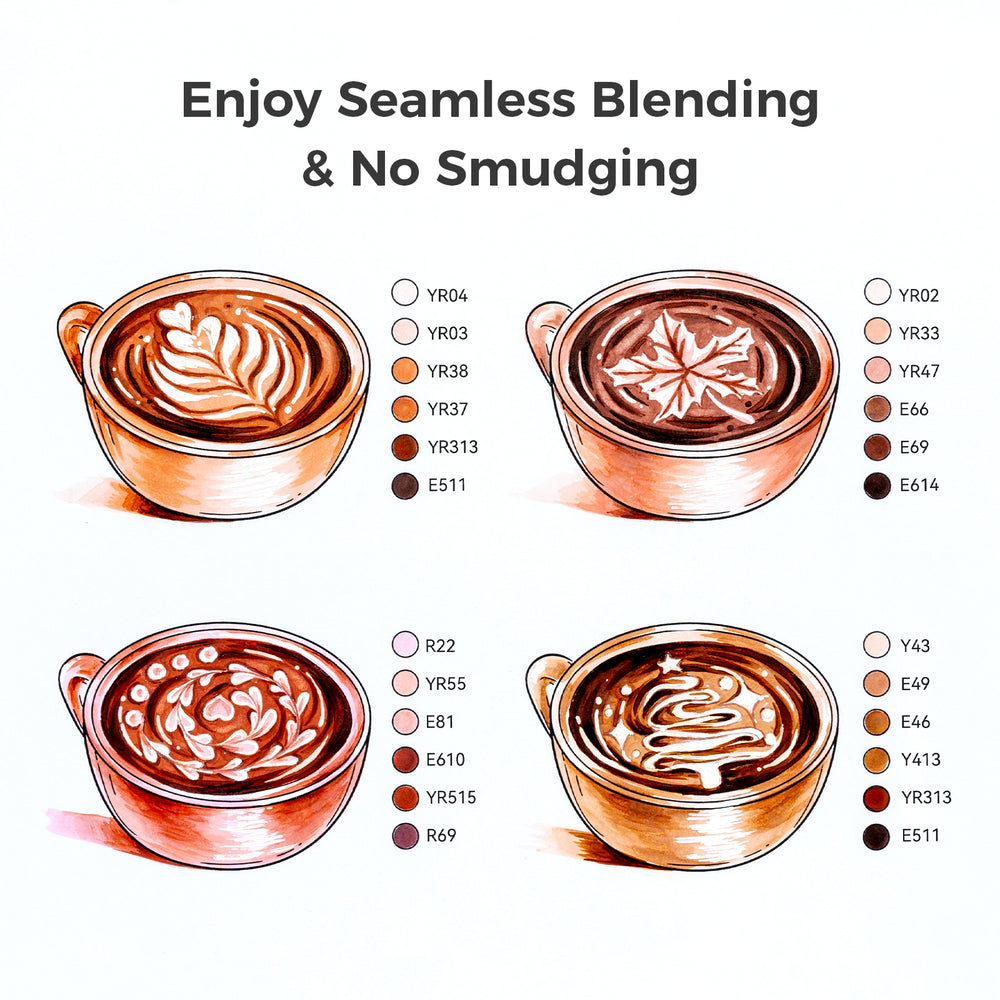 Ohuhu Honolulu S 24 Skin Tone Colors Dual Soft Tips Alcohol Art Markers, Brush & Soft Chisel