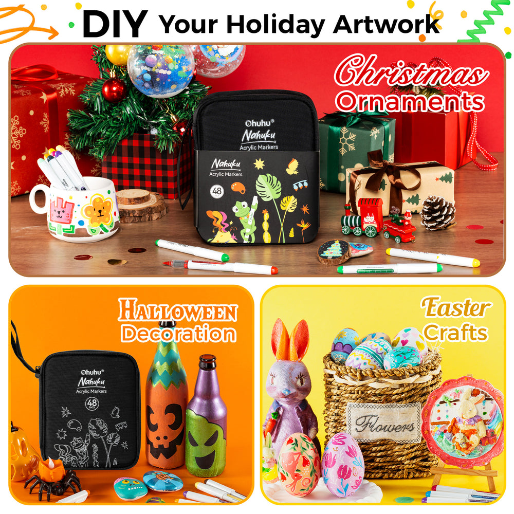 Ohuhu Direct-ink Acrylic Markers 48 Pack- Nahuku
