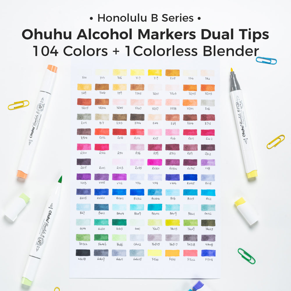 Ohuhu Honolulu 104 Colors Dual Tips Alcohol Art Markers (Brazil Domestic Shipping)