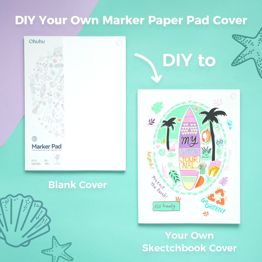 Ohuhu Bleedproof Double-Sided Marker Pad, Glue-Bound (Brazil Domestic Shipping)